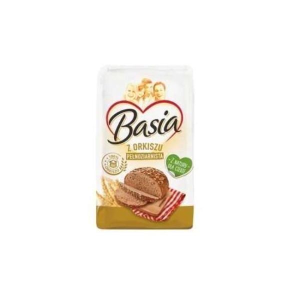 Mąka Basia orkiszowa pełnoziarnista 900g