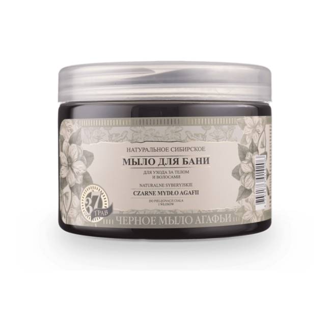 Mydło naturalne czarne Babcia Agafia 500ml