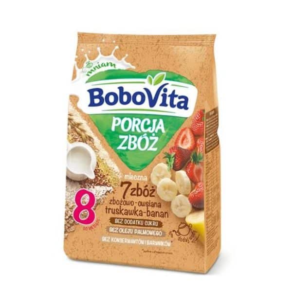Kaszka mleczna 7 zbóż truskawka banan BoboVita 210g