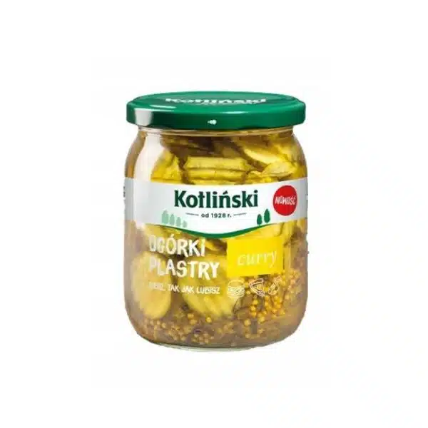 Ogórki plastry z curry Kotliński 510g