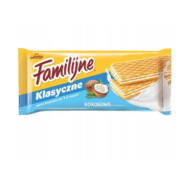 Wafle familijne klasyczne kokosowe Jutrzenka 180g