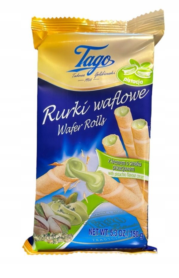 Rurki z nadzieniem pistacjowym Tago 150g