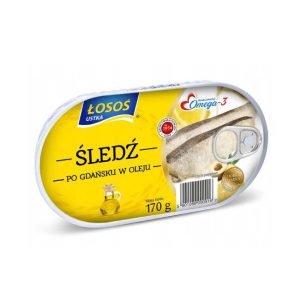 Śledź po gdańsku w oleju Łosoś 170g