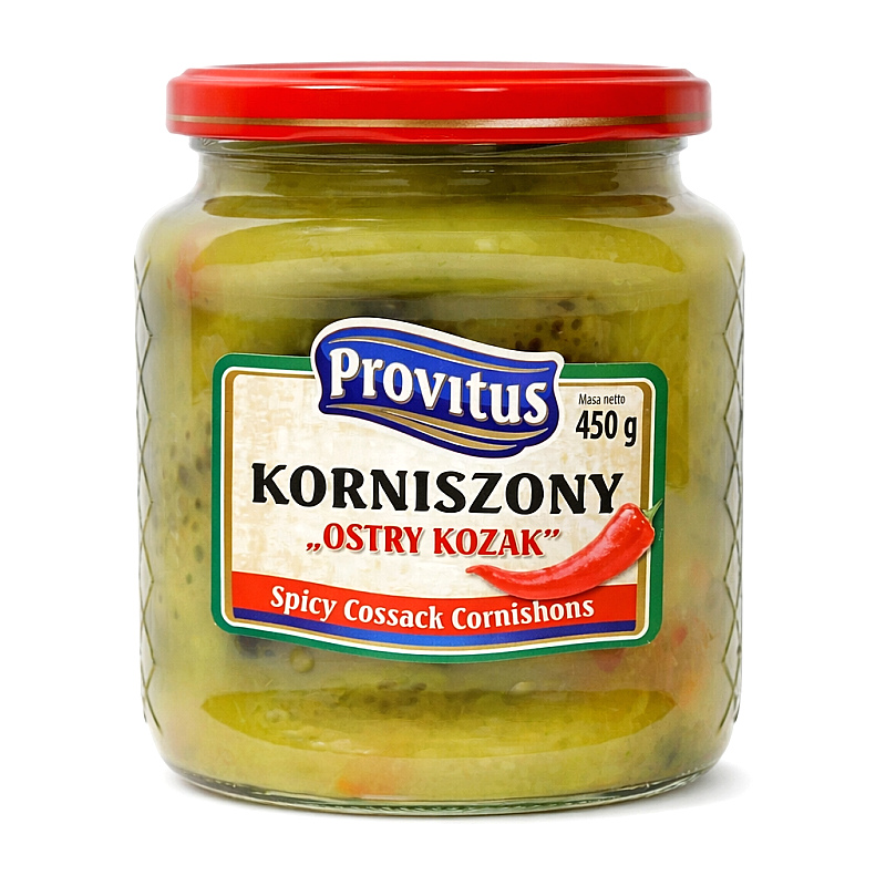 Ogórki korniszony Ostry Kozak Provitus 450g