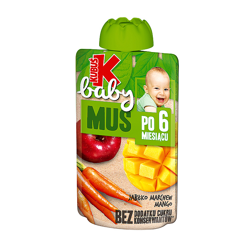 KUBUŚ Baby Mus jabłko marchew mango po 6 miesiącu 100g