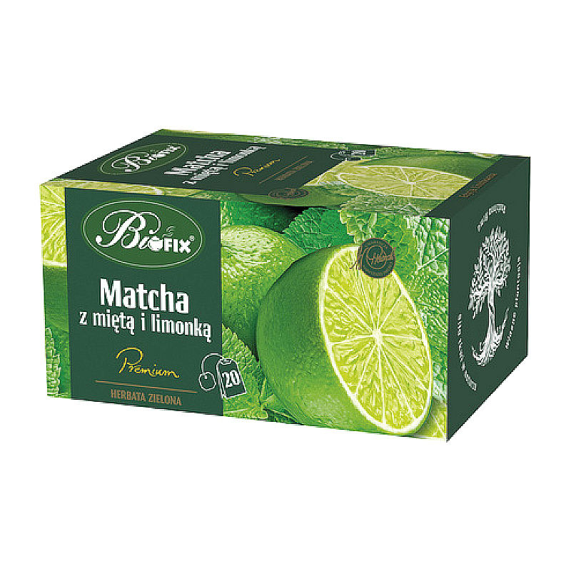 Herbata zielona Matcha z miętą i limonką Biofix 20x2g