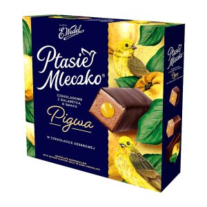 Ptasie Mleczko z galaretką o smaku pigwa w czekoladzie deserowej 340g