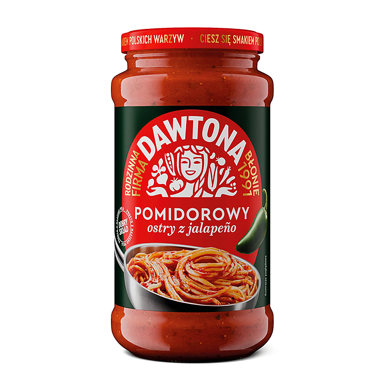 Sos pomidorowy ostry z papryczkami jalap. Dawtona 520g