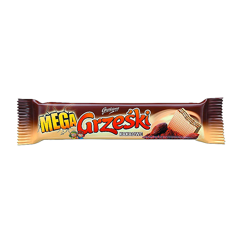 Wafel Grześki Mega Kakaowe Bez Polewy 34g