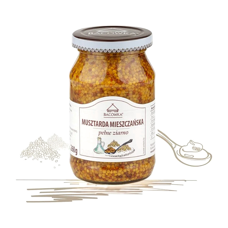 Musztarda Mieszczańska pełne ziarno Bacówka 260g